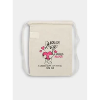 A szeretet soha nem fogy el – Bolldy, a boldog bulldog – Natúr színű tornazsák