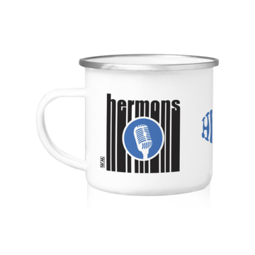 Zománcos bögre – Hermons-hal – fekete csíkos – Hermons