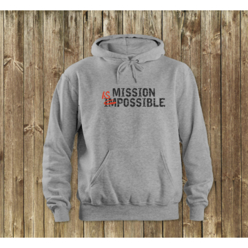 „MISSION IS POSSIBLE” – Uniszex kapucnis pulóver – 4 színben