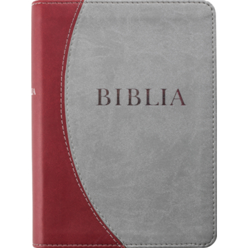 Biblia, revideált új fordítás, puhatáblás, varrott (bordó-szürke)