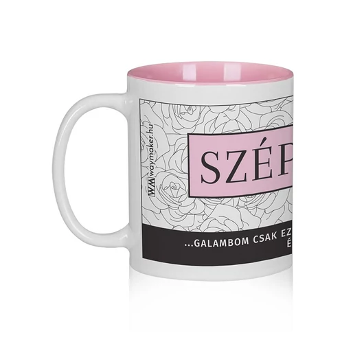Bögre – „Szép vagy!” – rózsaszín belső
