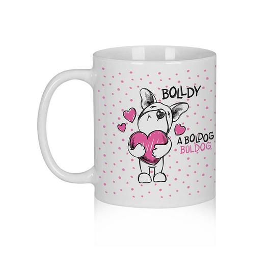 „A szeretet soha nem fogy el” – Bolldy, a boldog buldog – bögre