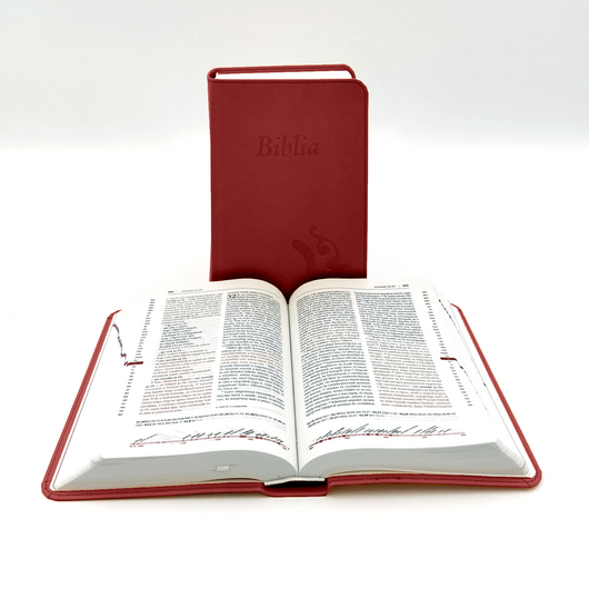 Középméretű, varrott, bordó Károli-Biblia 2.0