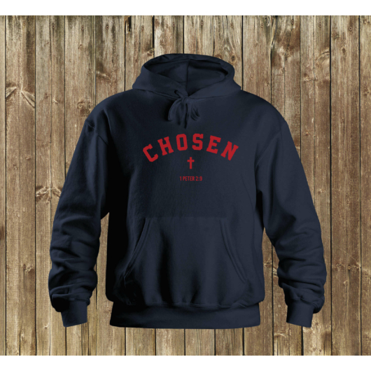 „Chosen” – keresztminta – Uniszex kapucnis pulóver – 5 színben