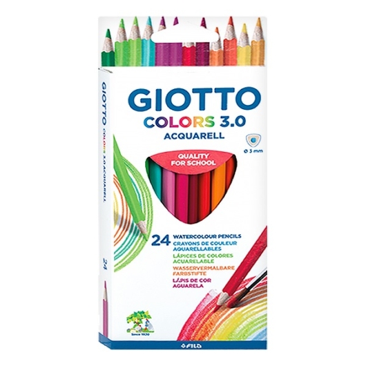 Színes ceruza GIOTTO Colors 3.0 aquarell háromszögletű 24 db/készlet