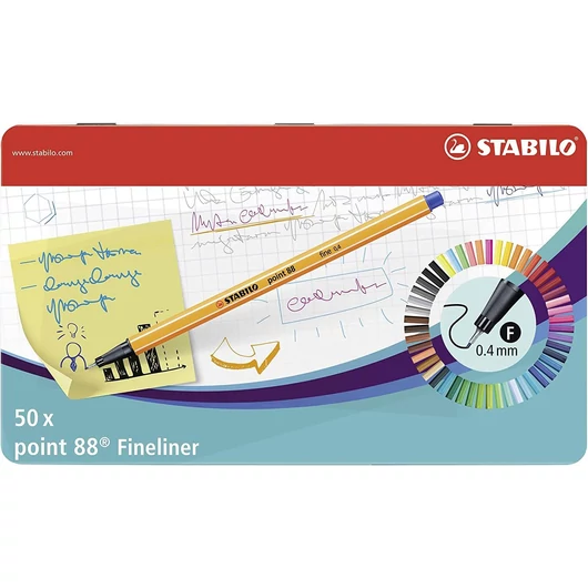 Tűfilc – Stabilo Point 88 – 0,4 mm, 50 db-os készlet