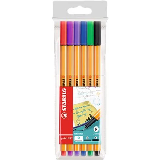Tűfilc – Stabilo Point 88 – 0,4 mm, 6 db-os készlet