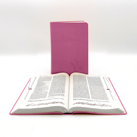 Nagyméretű, varrott, lila Károli-Biblia 2.0