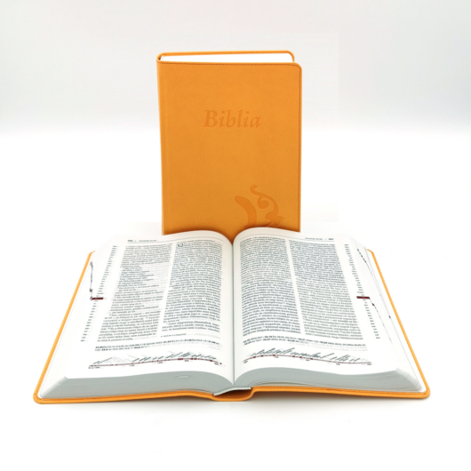 Kisméretű, varrott, sárga Károli-Biblia 2.0
