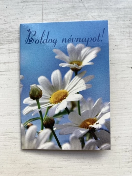 Fordítsa feléd orcáját az Úr... – Kétoldalas ajándékkísérő kártya csomag – margaréta – névnapra