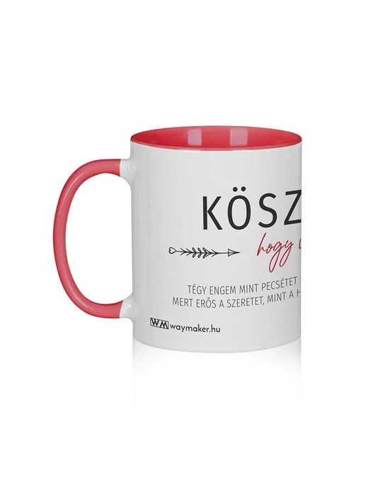 Bögre – „Köszönöm” – piros fül és belső