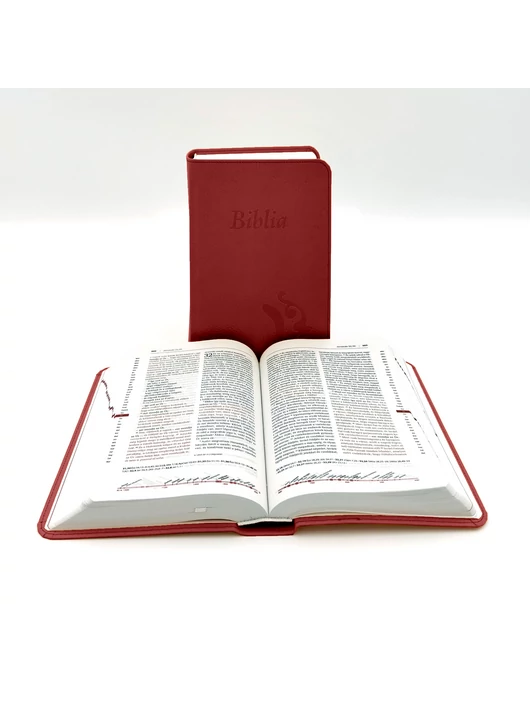 Középméretű, varrott, bordó Károli-Biblia 2.0