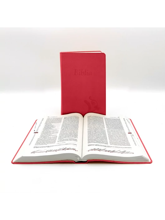 Nagyméretű, varrott, ciklámenszínű Károli-Biblia 2.0