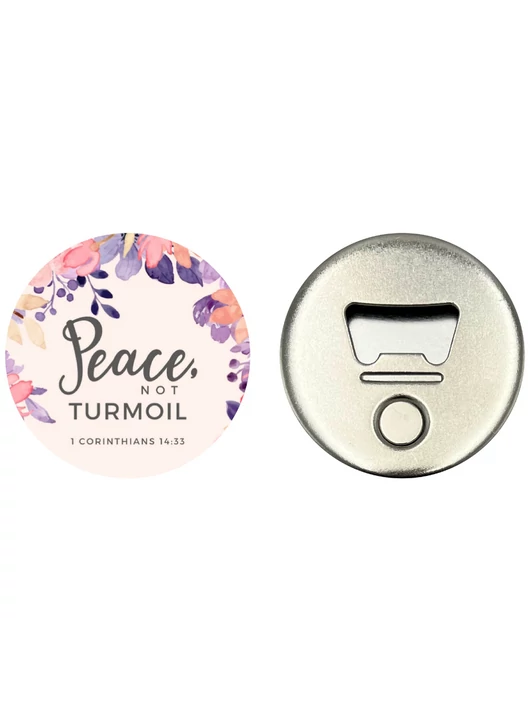 Peace, not turmoil – Hűtőmágnes üvegnyitóval