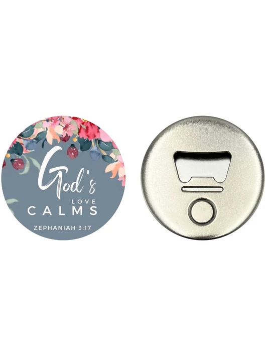 God's love calms – Hűtőmágnes üvegnyitóval