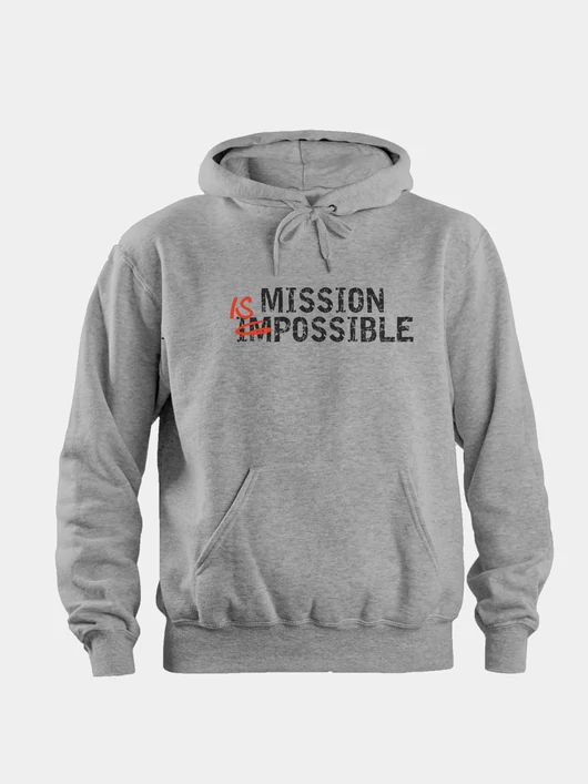 „MISSION IS POSSIBLE” – Uniszex kapucnis pulóver – 4 színben