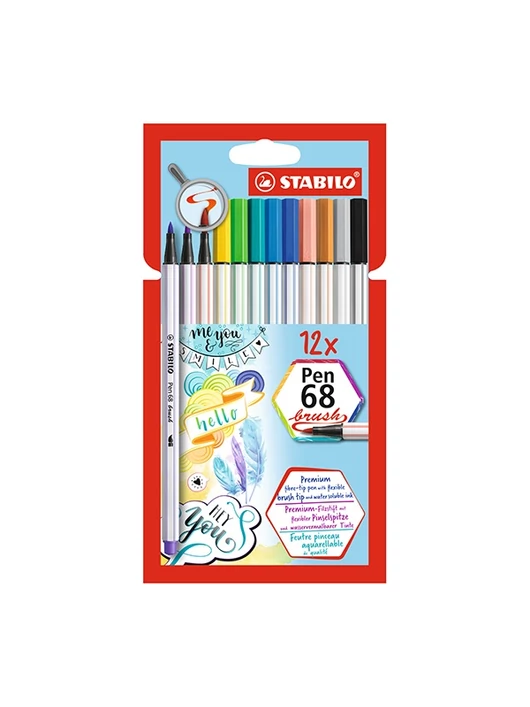 Ecsetfilc – Stabilo Pen 68 Brush – 12 db-os készlet