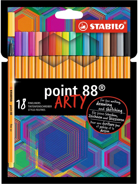 Tűfilc – Stabilo Point 88 Arty – 0,4 mm, 18 db-os készlet