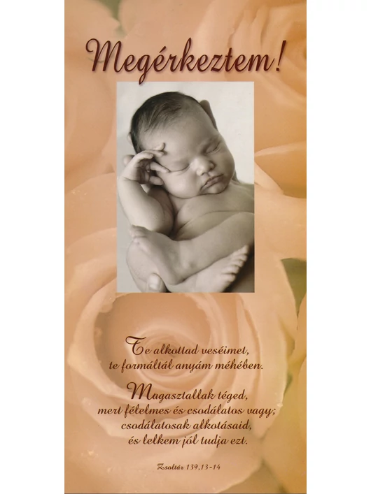 Te alkottad veséimet, te formáltál anyám méhében... (babaérkezés) – Borítékos képeslap