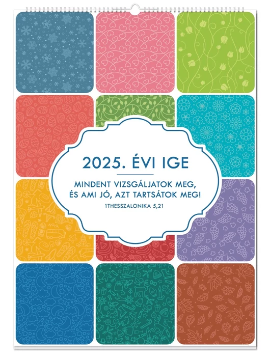 Falinaptár 2025 – nagy tervező, családi, tűzött