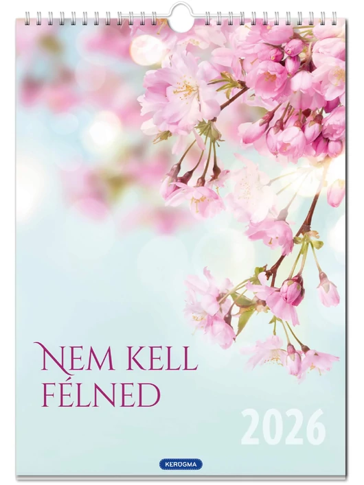 2026 Falinaptár – nagy, spirál, virágos– Nem kell félned
