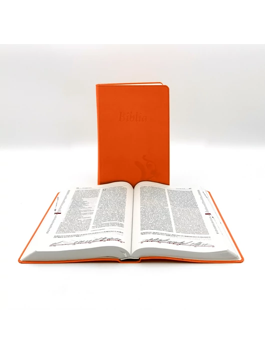 Nagyméretű, varrott, narancssárga Károli-Biblia 2.0