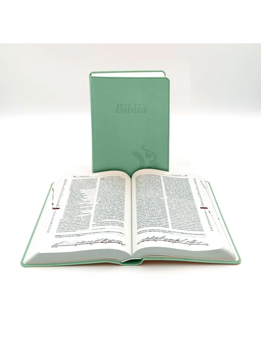 Kisméretű, varrott, olívaszínű Károli-Biblia 2.0