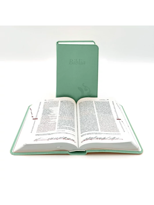 Középméretű, varrott, olívaszínű Károli-Biblia 2.0