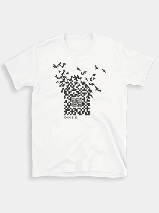 QR-kód – uniszex póló – 2 színben