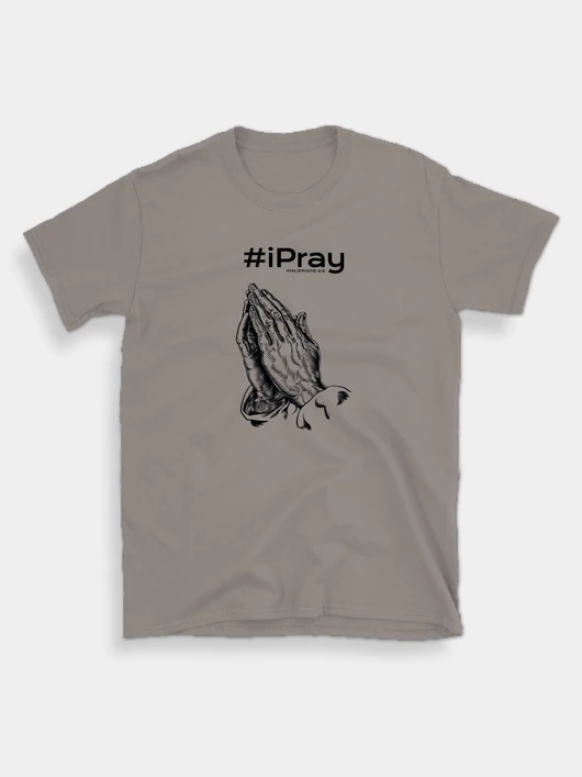 „#iPray” – Uniszex póló, egy imádkozó kéz mintájával – 3 színben