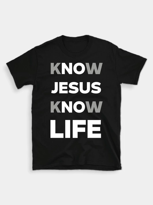 Know Jesus, Know Life – uniszex póló, fekete — XL