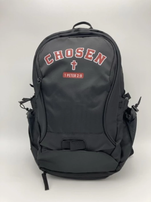 Chosen – keresztmintával – hátizsák laptoptartóval és hálós sisaktartóval – fekete