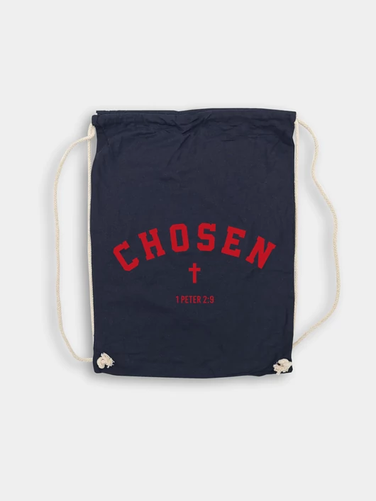 „Chosen” – keresztminta – Sötétkék tornazsák