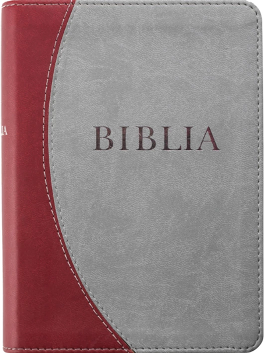 Biblia, új fordítás, puhatáblás, varrott (bordó-szürke)