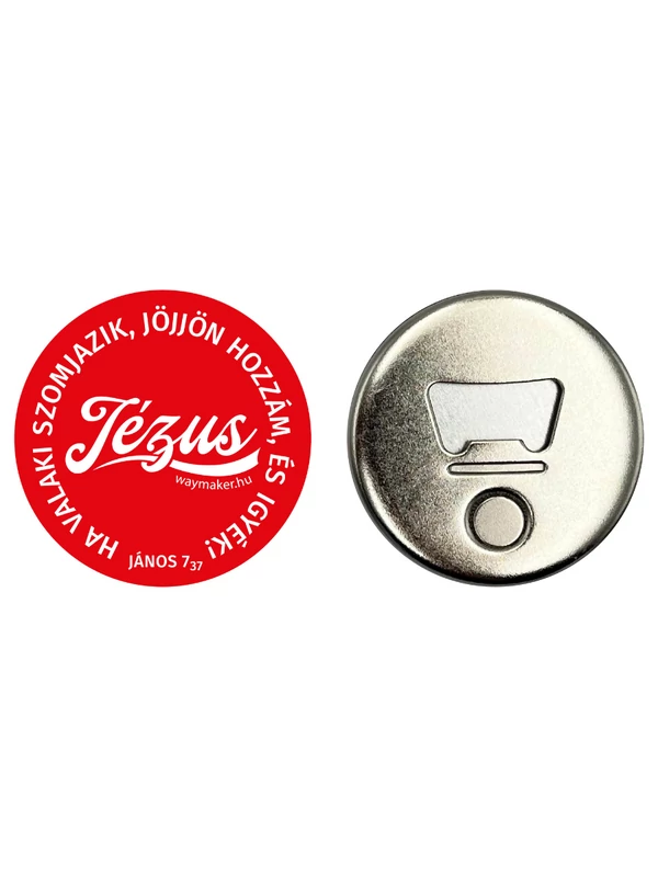 „Ha valaki szomjazik, jöjjön hozzám, és igyék!” – Hűtőmágnes üvegnyitóval