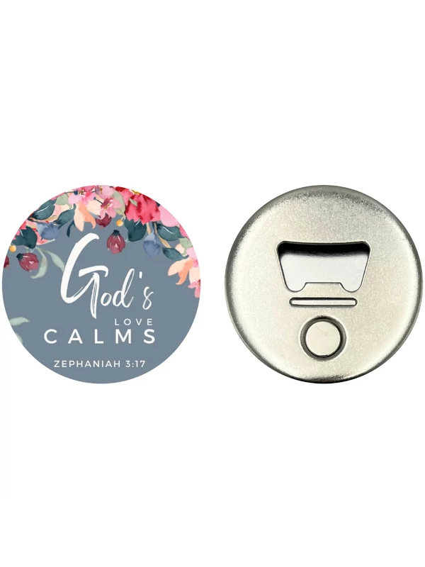 God's love calms – Hűtőmágnes üvegnyitóval