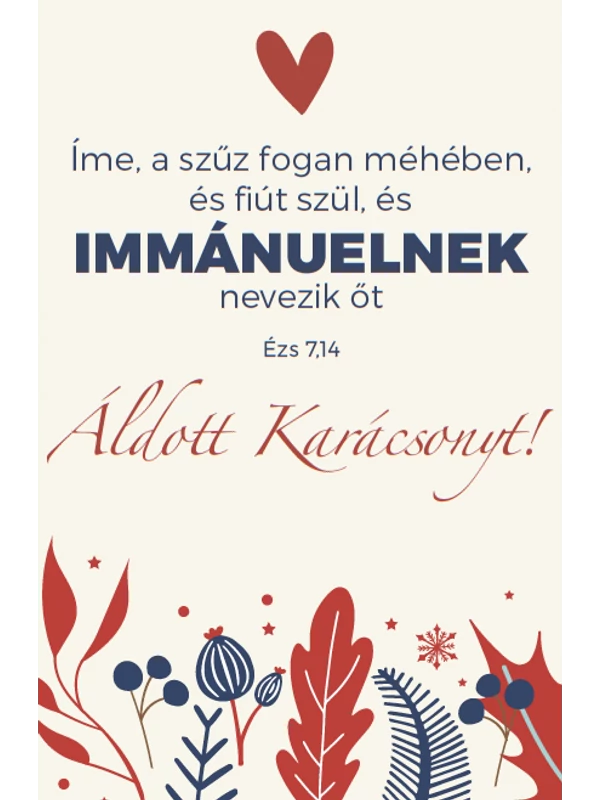 Íme, a szűz fogan méhében... – Karácsonyi, egyoldalas ajándékkísérő kártya csomag