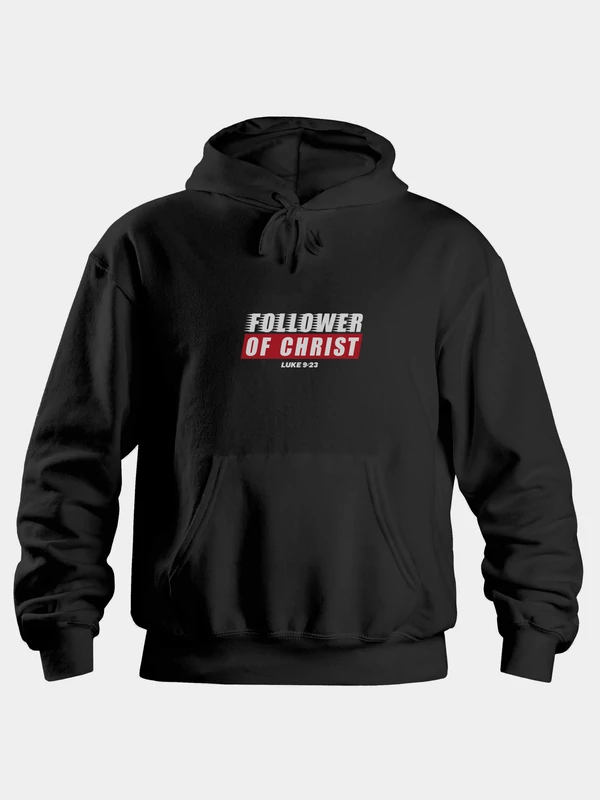 „Follower of Christ” – Uniszex kapucnis pulóver – L-es méret