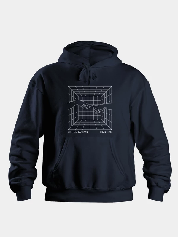 „Limited Edition” – Uniszex kapucnis pulóver, sötétkék – XXL-es méret