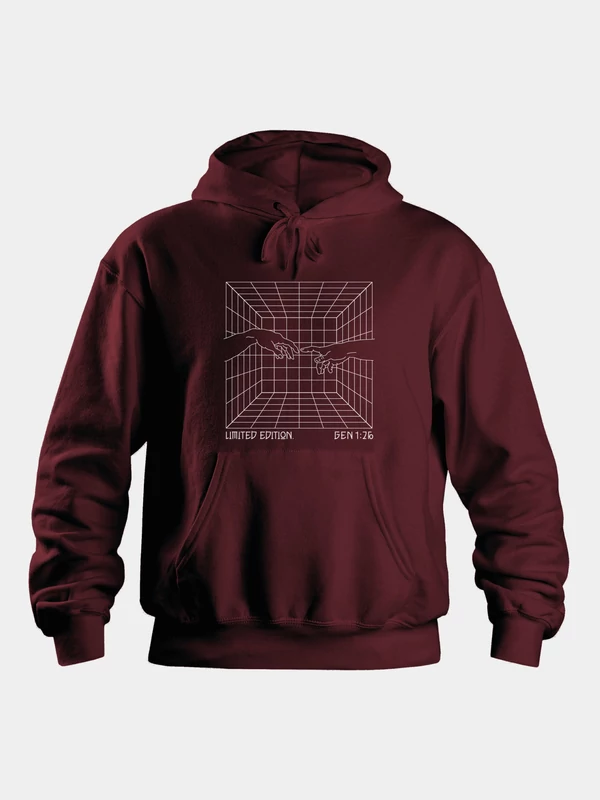 „Limited Edition” – Uniszex kapucnis pulóver, bordó – L-es méret
