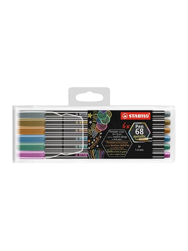 Filctoll – Stabilo Pen 68 metallic – 1,4 mm, 6 db-os készlet