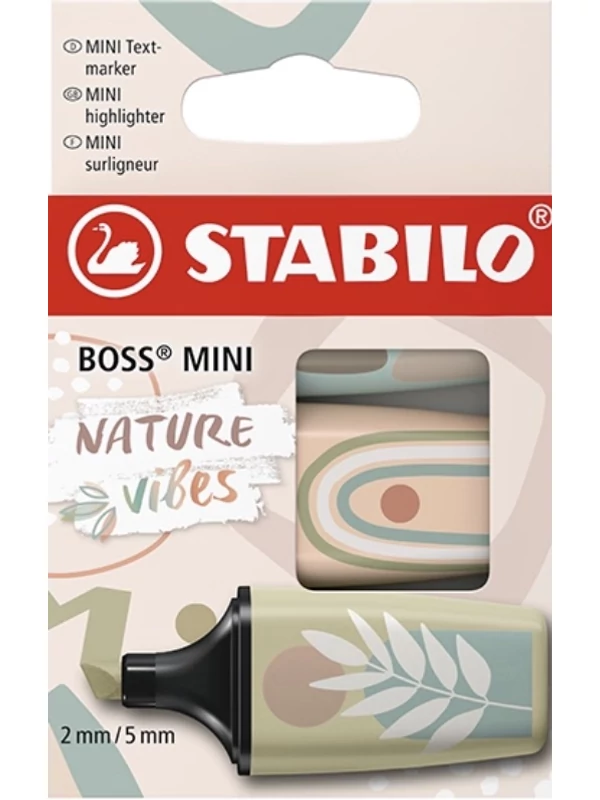 Szövegkiemelő – Stabilo Boss Mini Naturevibes – 3 db/készlet