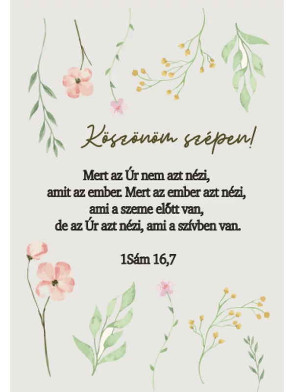Mert az Úr nem azt nézi, amit az ember – képeslap csomag (10 db) – köszönöm
