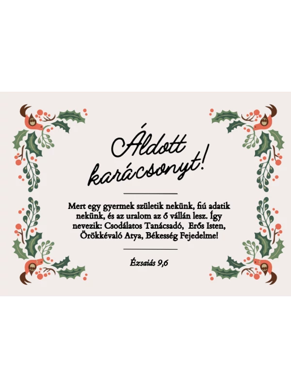 Mert egy gyermek születik nekünk – képeslap csomag (10 db) – karácsony