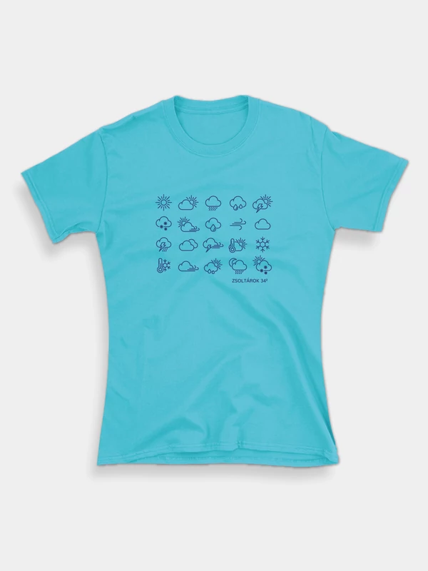 Áldom az Urat... (időjárásikonok) – női póló