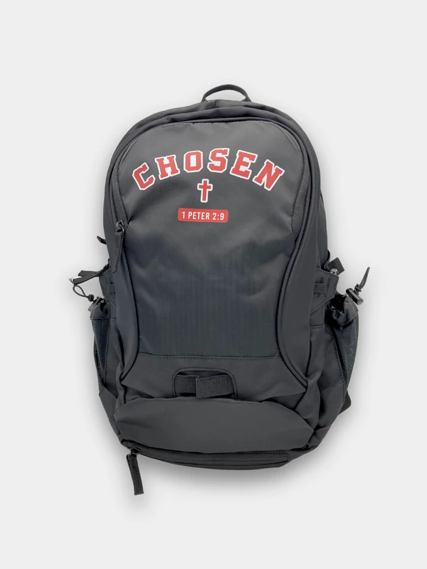 Chosen – keresztmintával – hátizsák laptoptartóval és hálós sisaktartóval – fekete