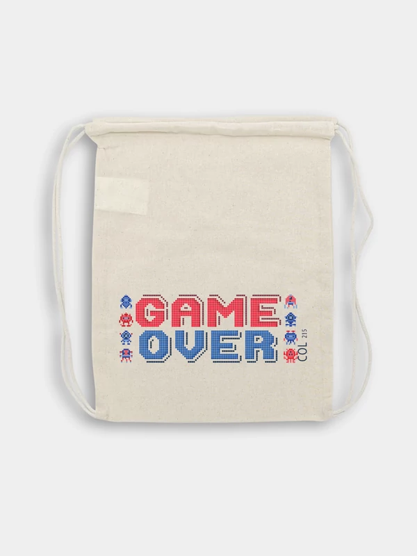 Game Over– Natúr színű tornazsák