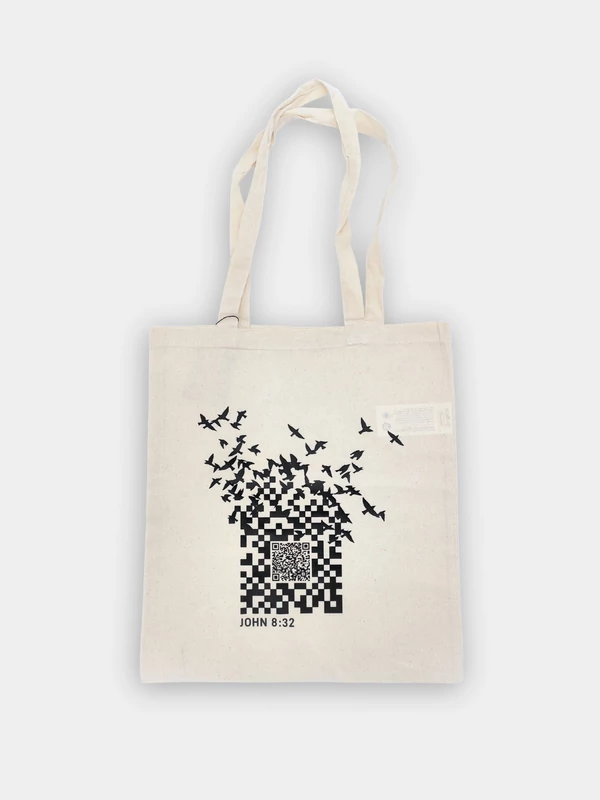 QR-kód – vékony vászontáska