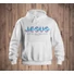 Kép 1/2 - „Jesus – He is the real equaliser” – uniszex kapucnis pulóver, fehér – L-es méret