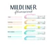 Kép 2/3 - Szövegkiemelő, kétvégű – Zebra Mildliner fluorescent 1,4-4,0 mm – 5db/készlet